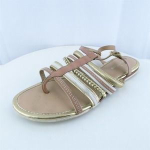 Cole Haan Gold and Tan Sandals